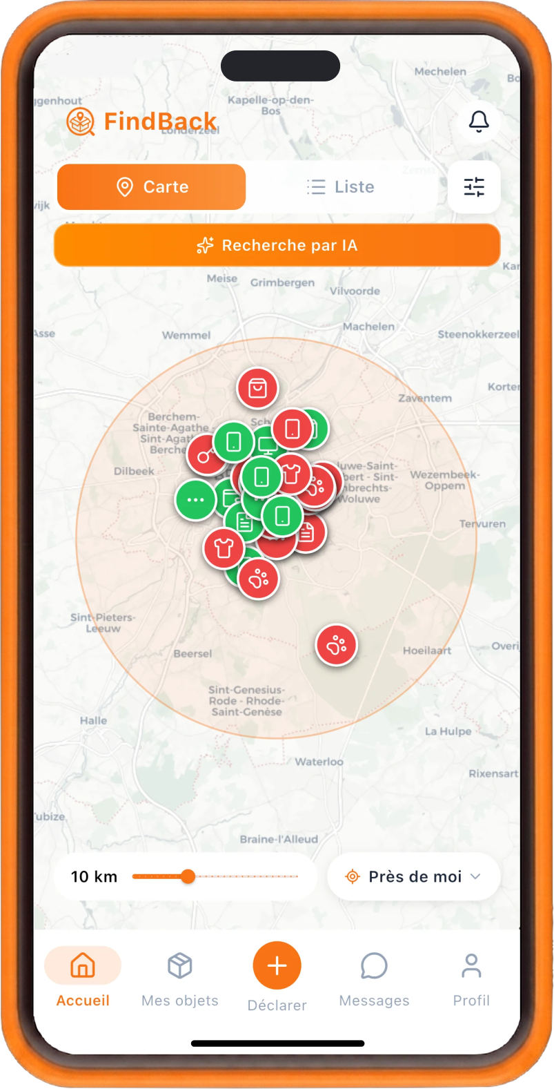 L'application FindBack : la carte des objets perdus et trouvés autour de vous.